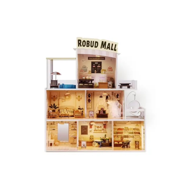 Ξύλινο κουκλόσπιτο με 6 δωμάτια- Shopping mall