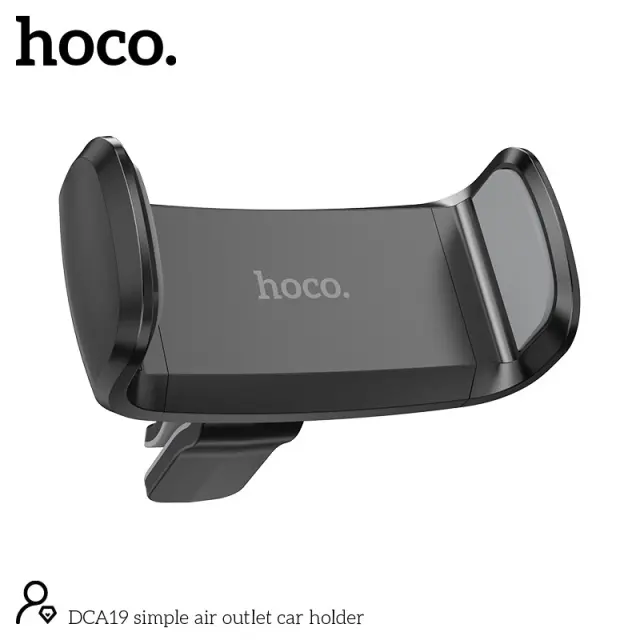 Βάση Στήριξης Αεραγωγού Αυτοκινήτου Hoco. DCA19 Mini 360° Μαύρη για Συσκευές 50-80mm και 4"-7" 3