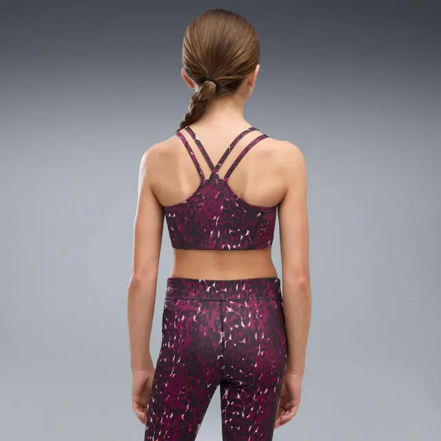 Puma Girl's TAD Essentials Allover Print Crossover Bra Φούξια 529280-41 (Puma) 2