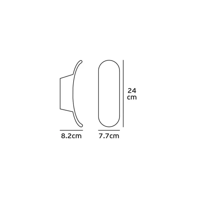 Kerv Φωτιστικό Led τοίχου 7W 3000K IP54 24x7.7x8.2cm καφέ 3