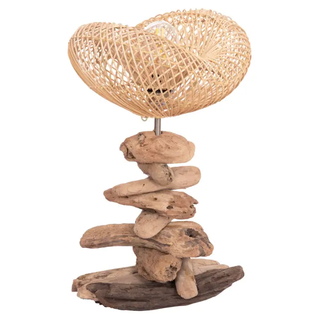 Επιτραπέζιο διακοσμητικό φωτιστικό Ivar Driftwood & Rattan 32x30x53 εκ.