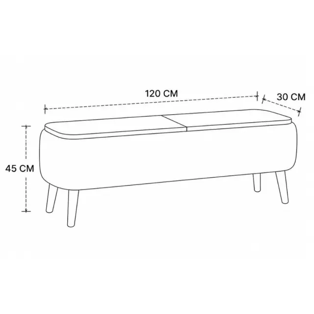 Έπιπλο τηλεόρασης Luno Megapap ύφασμα teddy χρώμα λευκό - pine oak 120x30x45εκ. 3