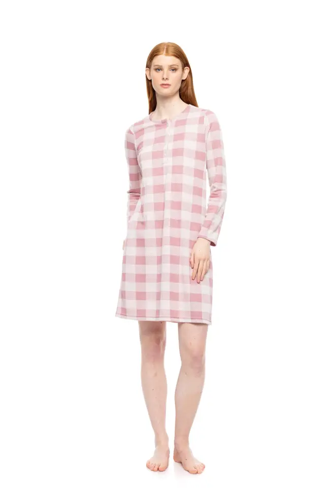 W1788 - Type - NIGHTGOWN JACQUARD ROSE PLAID