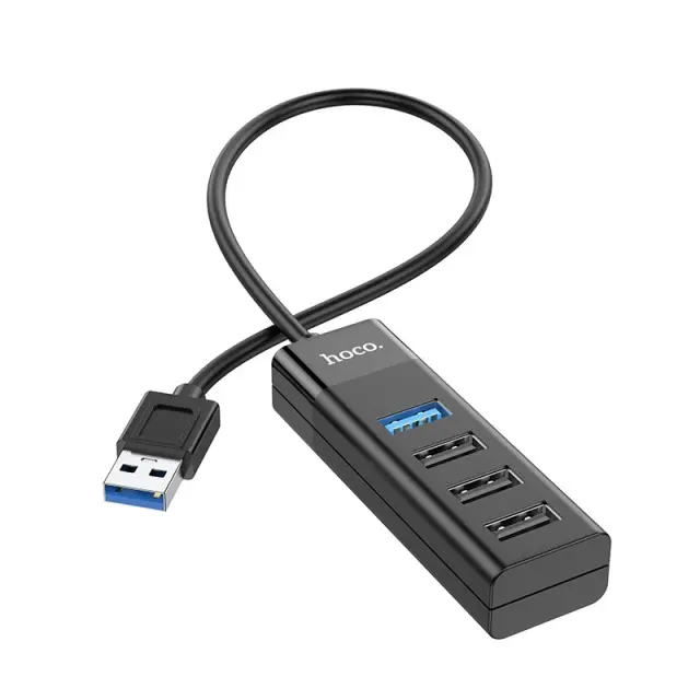 Hub USB Hoco HB25 4 in 1 Easy display USB3.0 σε USB3.0 x 1 και USB2.0 x 3 Μαύρο 3