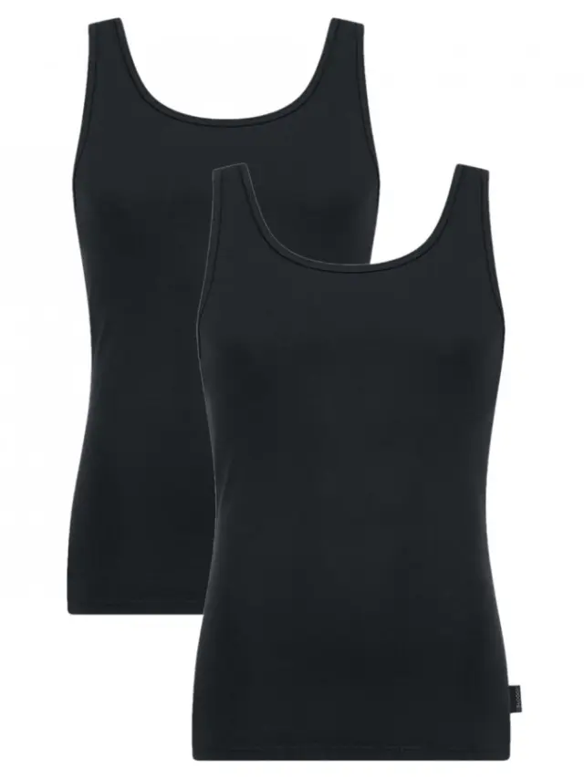 Sloggi Men 24/7 Αμάνικες Φανέλες Vest SH 02 Μαύρο 2 Τεμάχια 2