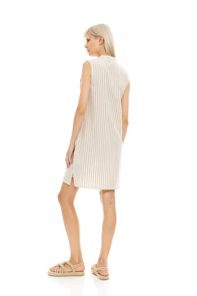 Beachwear Stripe Sand B436 Black Pink Label 3