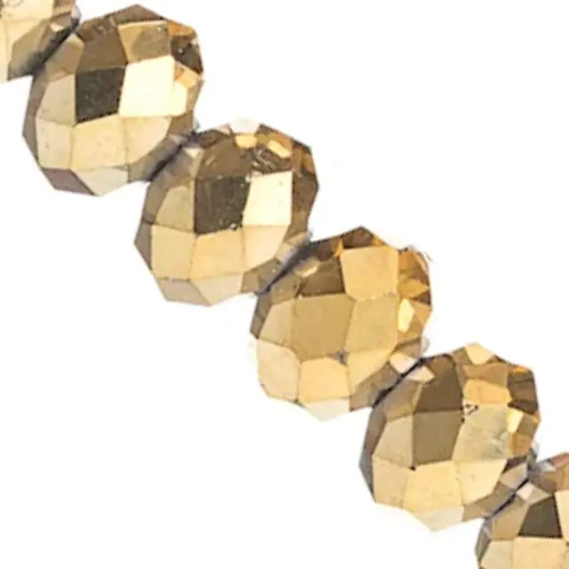 Χάντρα Γυάλινη Πολυεδρική Rondelle 2x1.5mm - Golden Plated ~235τεμ