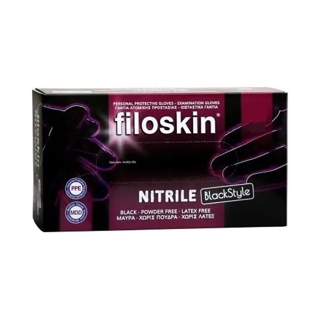 Γάντια Nιτριλίου Filoskin Black Style (100τμχ)