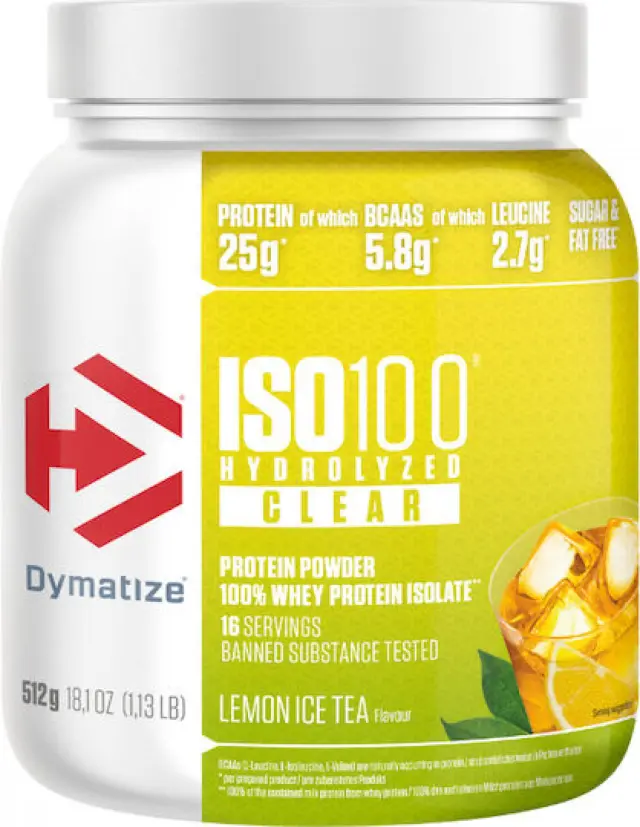 Dymatize ISO 100 Clear Hydrolyzed 512g Lemon Ice Tea (4029679682474)