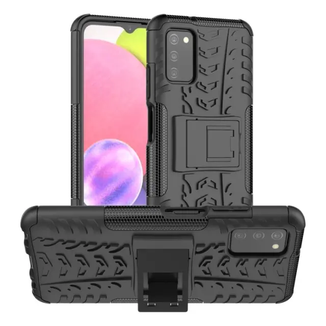 Θήκη Κάλυμμα Πλάτης Shockproof TPU & PC για Galaxy A03s- Black OEM