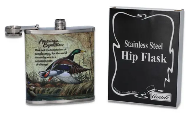 Hip Flask Φλασκί Ποτού Art Σχεδιο Αγριόπαπια - 210ml 3