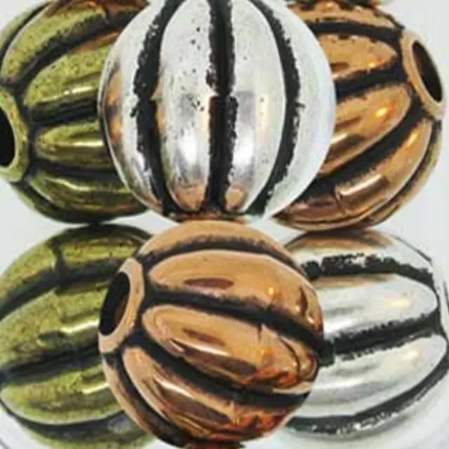 Επιμεταλλωμένη Χάντρα Melon Mix 14mm ~6τεμ