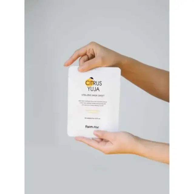 Farmstay Citrus Yuja Vitalizing Sheet Mask, Μάσκα Προσώπου για Ενυδάτωση & Λάμψη Με Centella Asiatica, 1τμχ 2