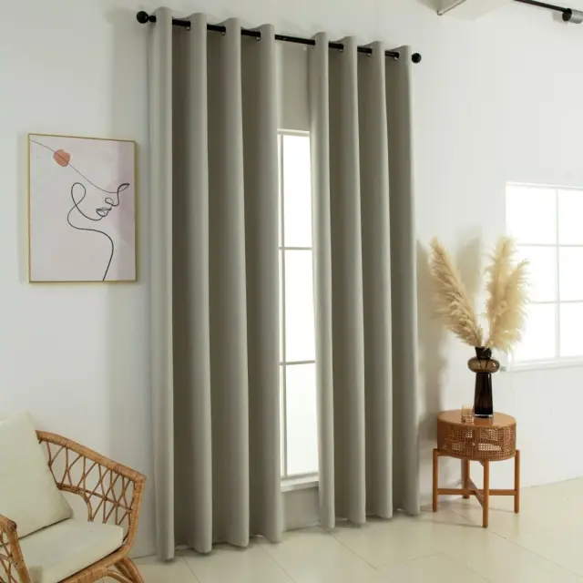 Beauty Home Κουρτίνα Full Blackout σκίασης με 8 κρίκους Soft Art 8391 Dark Beige-3 140x270 Σκούρο Μπεζ 2