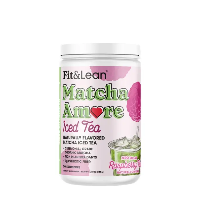 Fit & Lean Matcha Amore - Iced Tea Raspberry Iced Tea, 30 Servings