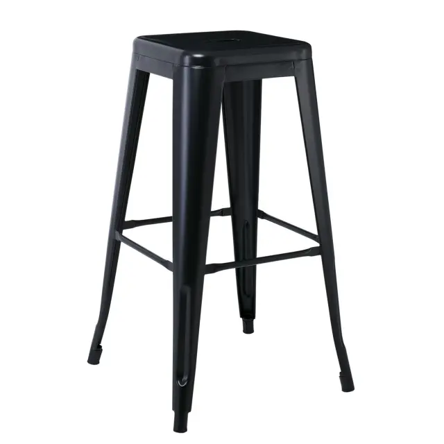 Σκαμπό Bar RELIX Στοιβαζόμενο Μαύρο Μέταλλο 43x43x76cm