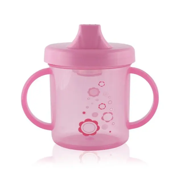 Lorelli Κύπελλο 210ml με Σκληρό Στόμιο και Λαβές Pink 10230560002