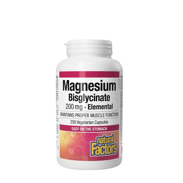 Natural Factors Magnesium Bisglycinate Pure 200 mg 250 Capsules