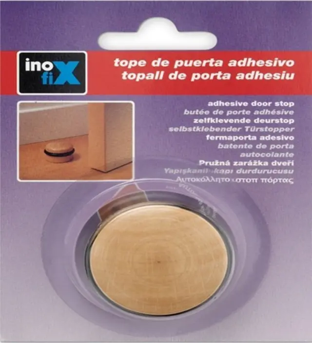ΣΤΟΠ ΠΟΡΤΑΣ ΞΥΛΙΝΟ ΑΥΤΟΚΟΛΛΗΤΟ INOFIX 2032 29x40x40MM ΜΕ ΛΑΣΤΙΧΟ Δρυς 3