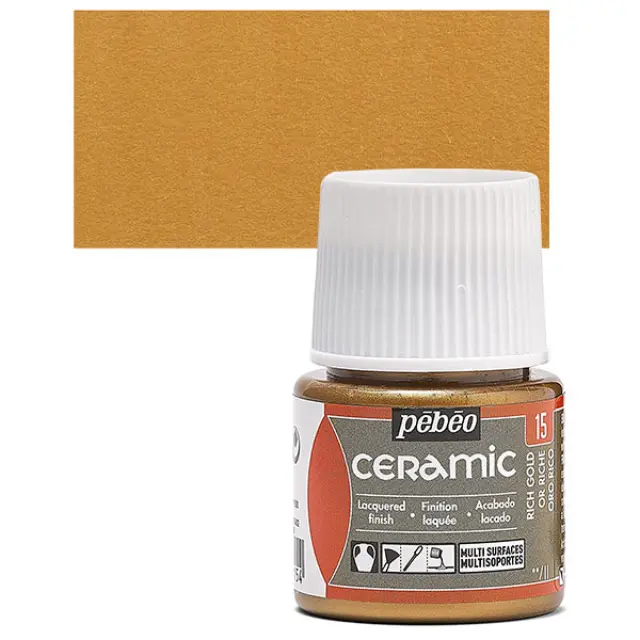 Pebeo Ceramic Καλυπτικό Σμάλτο - 15 Rich Gold - 45ml