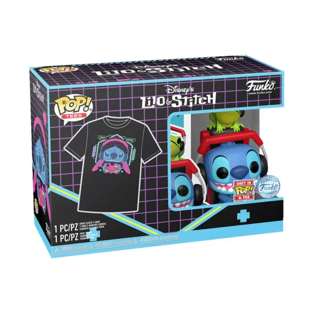Funko Pop! + Tee (Adult): Lilo and Stitch - Gamer Stitch with Frog Vinyl Figure and T-Shirt (Medium)