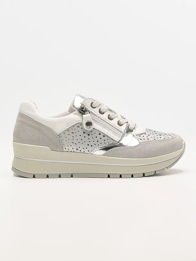 Imac Sneakers Γυναικείο δέρμα/δέρμα Nubuck Ασημί IMA/557050 ARGENTO/METAL 3