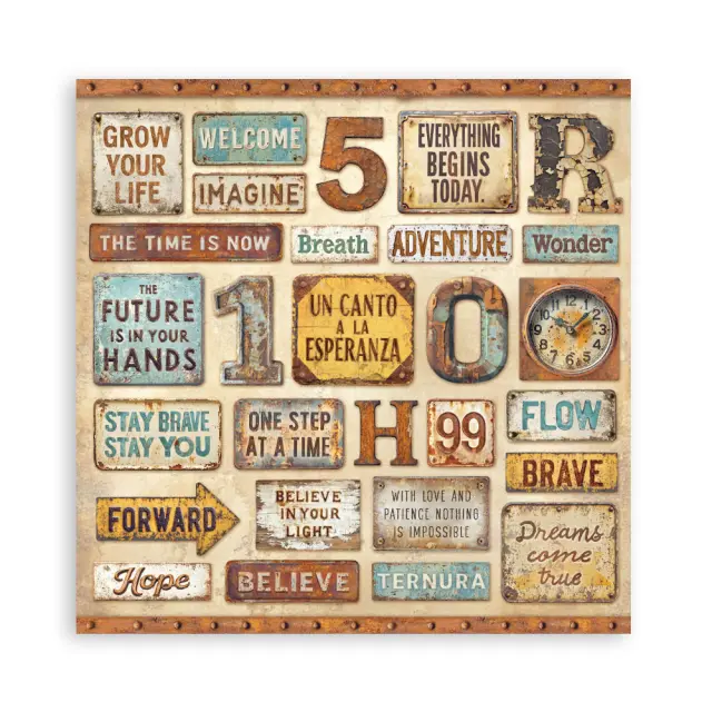 Χαρτιά scrapbooking 22τεμ μονής όψης, 20.3×20.3cm Stamperia, A new Beginning 2