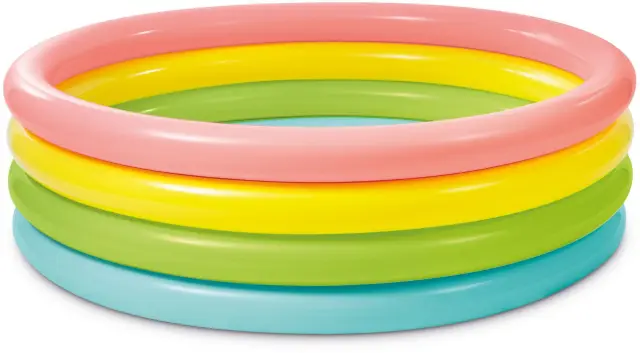 Intex Sunset Glow Pool – Μεγάλη - Τέσσερα Πολύχρωμα Δαχτυλίδια Προστασίας -Μαλακή Βάση 168x46εκ. - 3+Χρ.