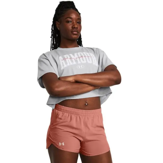 Under Armour Scripted Crop T-Shirt (1383050-011) - Γκρί - S