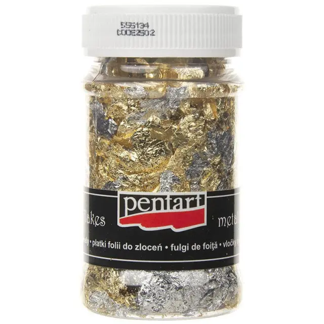 Μεταλλικές νιφάδες Χρυσό-Ασήμι 100ml – Pentart M6