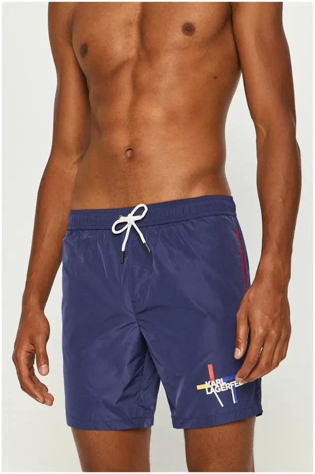 Karl Lagerfeld - Ανδρικό Μαγιό Σορτς KL20MBM01-NAVY Μπλε - S 2