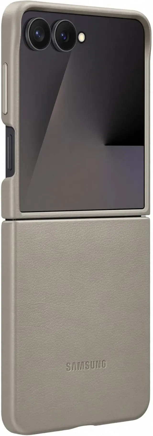 Samsung Kindsuit Case EF-VF766 for Galaxy Z Flip7, Smartphone Cover, Protective Case, Leather Look, Scratch-Resistant, Taupe
