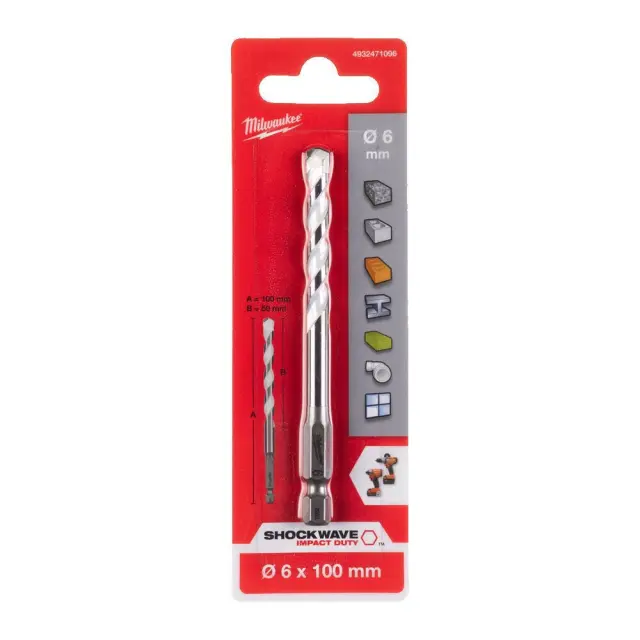 Milwaukee 4932471096 - ΤΡΥΠΑΝΙΑ ΠΟΛΛΑΠΛΩΝ ΥΛΙΚΩΝ 6x100 MW 3