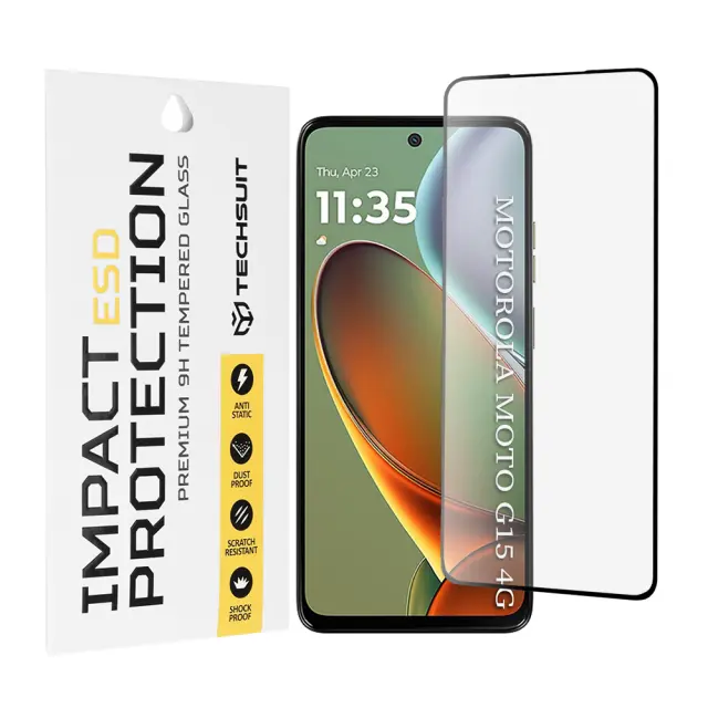 Techsuit - ESD Glass - Motorola Moto G15 / G15 Power / G17 / G17 Power - Black