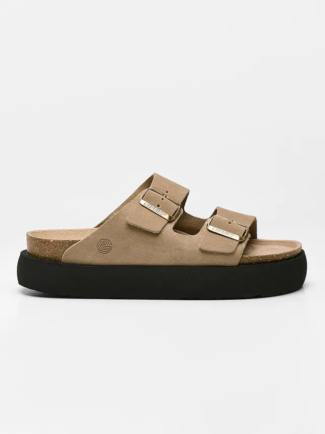 Genuins Πέδιλα Γυναικείο δέρμα Μπεζ GEN/HAWAII PLATFORM G106549 TAUPE 3