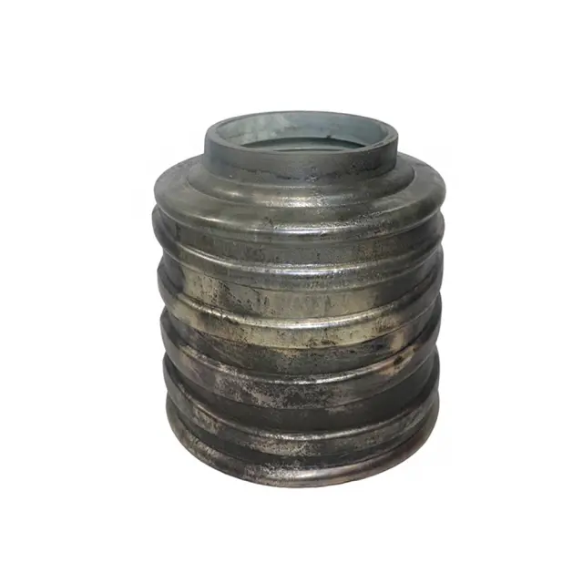 Βάζο κυλινδρικό spiral με οξείδωση σαμπάνι 23x35cm Zaros 26666 IN245