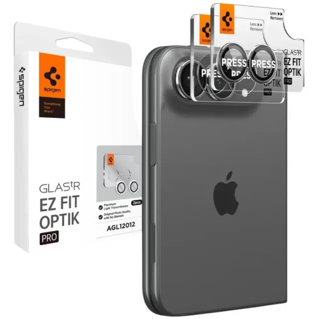 Tempered Glass Rings Spigen για Τζαμάκι Κάμερας Apple iPhone Duo Optik.tR EZ-FIT Λευκό (2 τεμ.) N71825