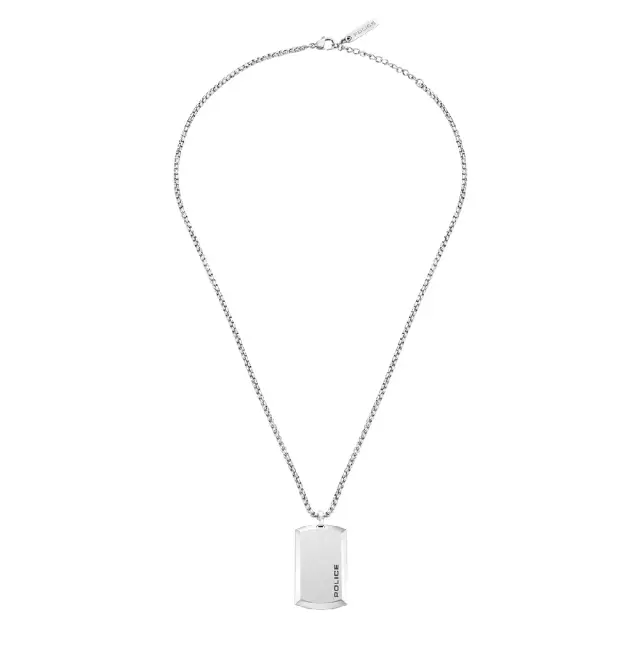 POLICE J Purity Silver Stainless Steel Necklace PEAGN0009801