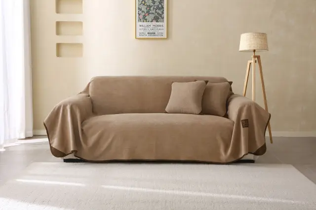 Ριχτάρι Διθέσιο 180x250 Beauty Home Camel Art 8241 Μπεζ Microvelour 2