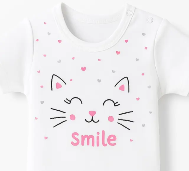 Κορμάκι Κοντομάνικο Smile Venere White 8000606 - 12 M (80cm) 2
