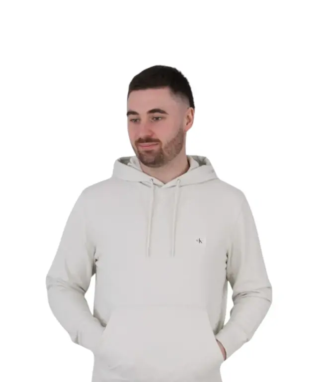 Calvin Klein - Woven Label Hoodie Φούτερ J30J327113-CJH Μπεζ - M