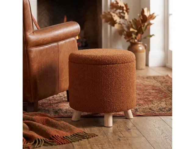 Σκαμπό Home & Styling Collection με αποθηκευτικό χώρο και διαστάσεις 40x37cm - Brown AAK400220