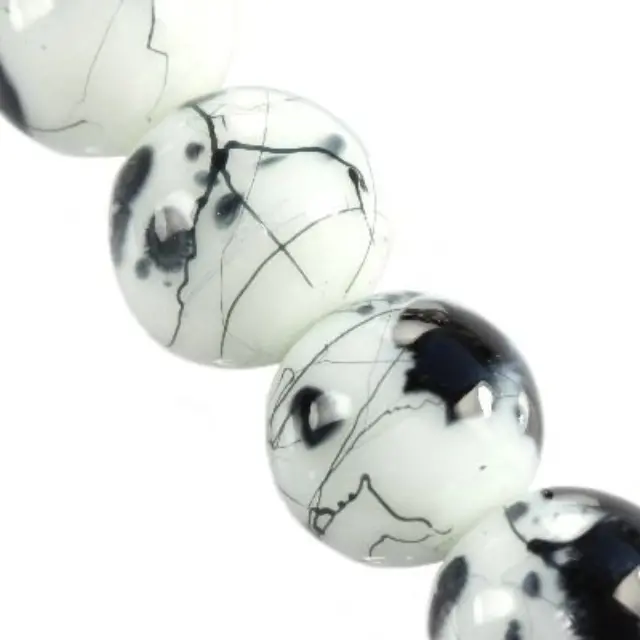 Χάντρα Painted Thread Black 14mm ~60τεμ