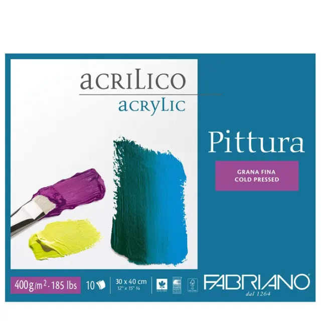 Μπλοκ Fabriano Pittura Ακρυλικών 400g/m² - 30x40cm - 10 Φύλλα