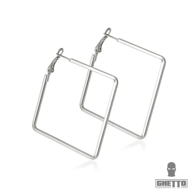 Ghetto Fashion Stainless Steel Earrings Silver