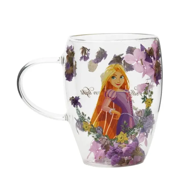 Κούπα γυάλινη DISNEY PRINCESS - Rapunzel - Glass with Dried Flowers 300ml DI2334