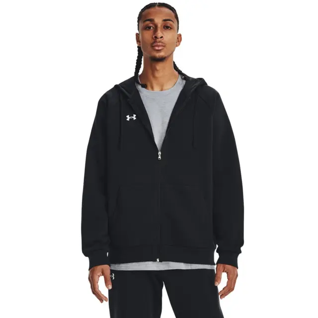 Under Armour Rival Fleece Full Zip Hoodie (1379767-001) - Μαύρο