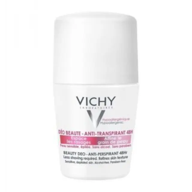 VICHY Deodorant 48h Ideal Finish Roll-On Αφήνει ένα Θηλυκό Άρωμα Καθ’ όλη τη Διάρκεια της Ημέρας, 50 ml