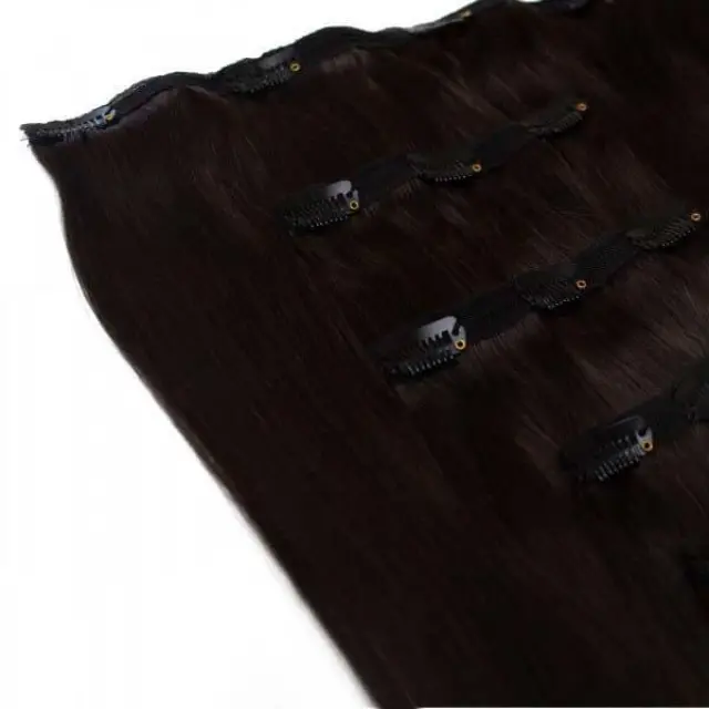 SEAMLESS1 HAIR EXTENSIONS ΤΡΕΣΑ ΜΕ ΚΛΙΠ 5 ΚΟΜΜΑΤΙΑ CAVIAR 55ΕΚ 2