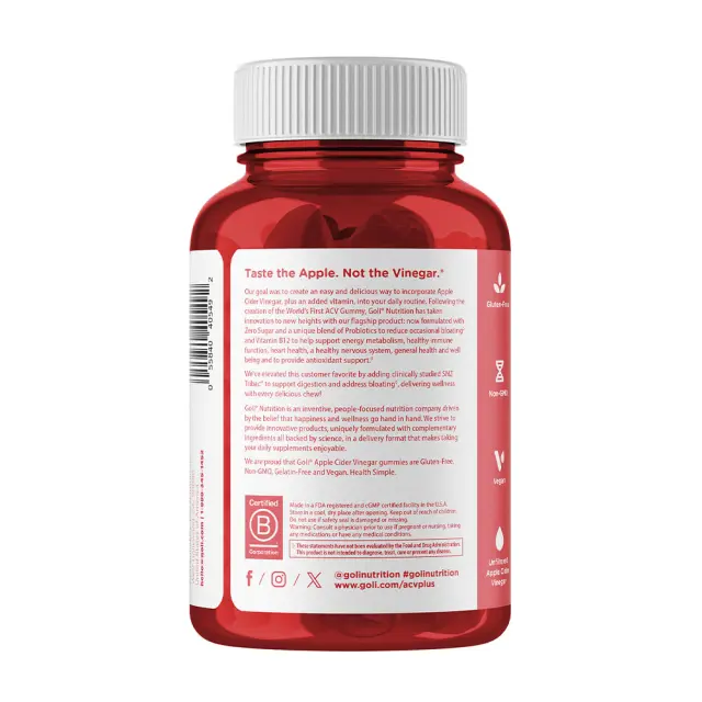 Goli Zero Sugar Apple Cider Vinegar Gummies 3